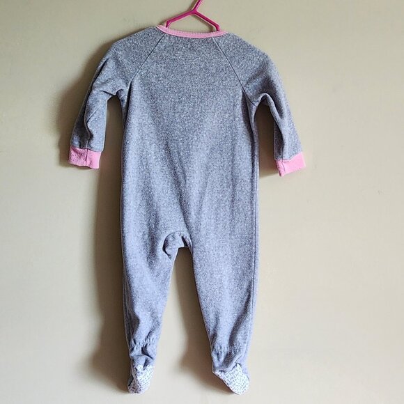 Carters Footed Zip Up Puppy Pajamas Size 12 Months - Picture 5 of 7